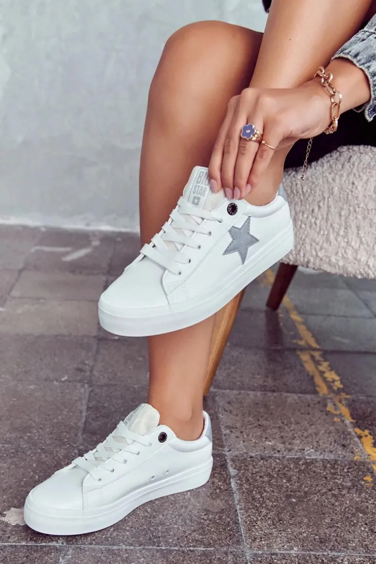 Skórzane Tenisówki Gwiazda Big Star JJ274240 Białe