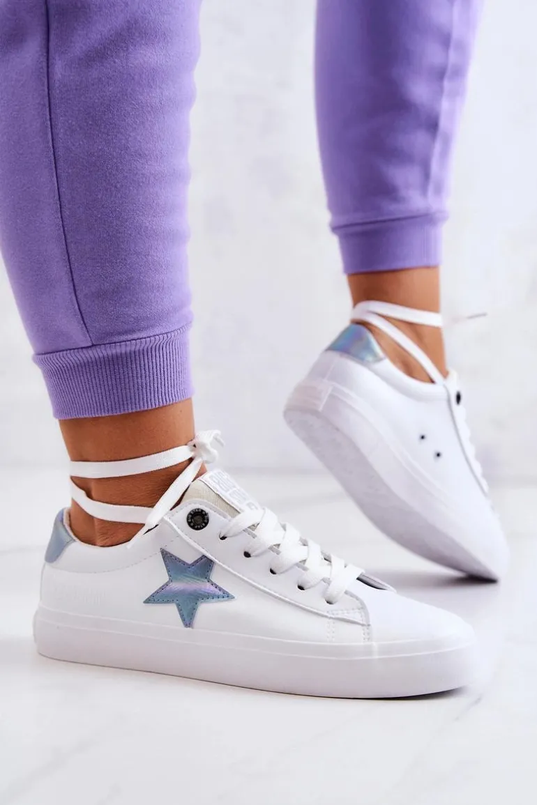 Skórzane Tenisówki Gwiazda Big Star JJ274240 Białe