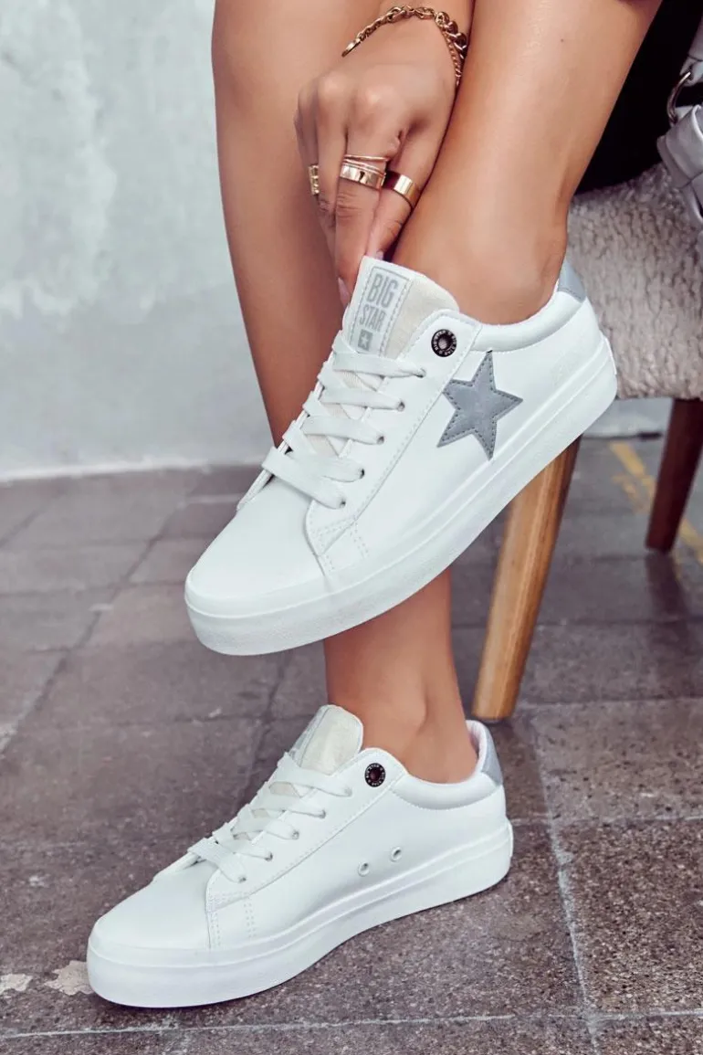 Skórzane Tenisówki Gwiazda Big Star JJ274240 Białe