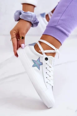 Skórzane Tenisówki Gwiazda Big Star JJ274240 Białe