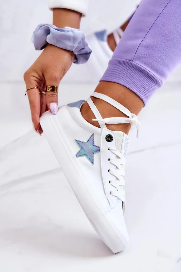 Skórzane Tenisówki Gwiazda Big Star JJ274240 Białe