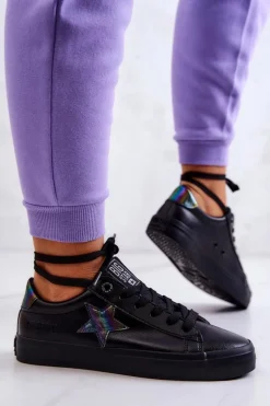 Skórzane Tenisówki Gwiazda Big Star JJ274243 Czarne