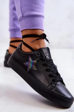 Skórzane Tenisówki Gwiazda Big Star JJ274243 Czarne