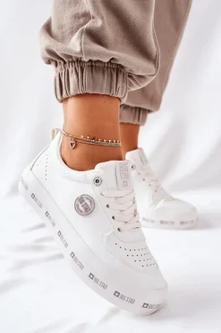 Skórzane Tenisówki Na Platformie BIG STAR II274075 Białe