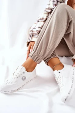 Skórzane Tenisówki Na Platformie BIG STAR II274075 Białe