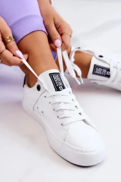 Skórzane Trampki Big Star JJ274211 Białe