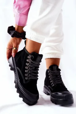 Skórzane Trapery Botki Big Star II274363 Czarne