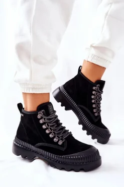 Skórzane Trapery Botki Big Star II274363 Czarne