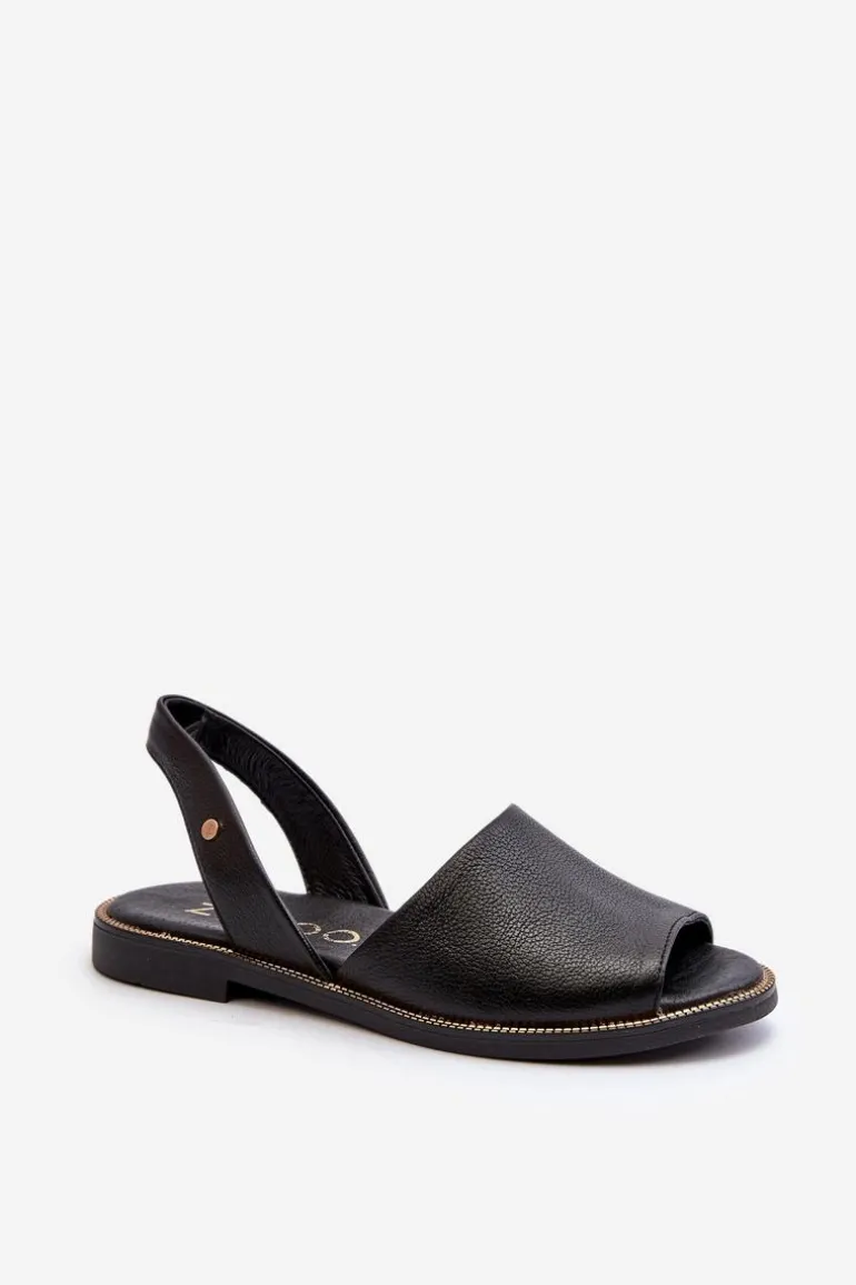 Skórzane Wsuwane Sandały Czarne Lemar Alivia