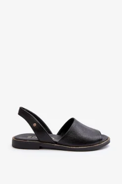 Skórzane Wsuwane Sandały Czarne Lemar Alivia