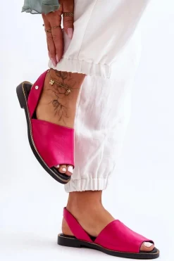 Skórzane Wsuwane Sandały Fuksja Lemar Alivia