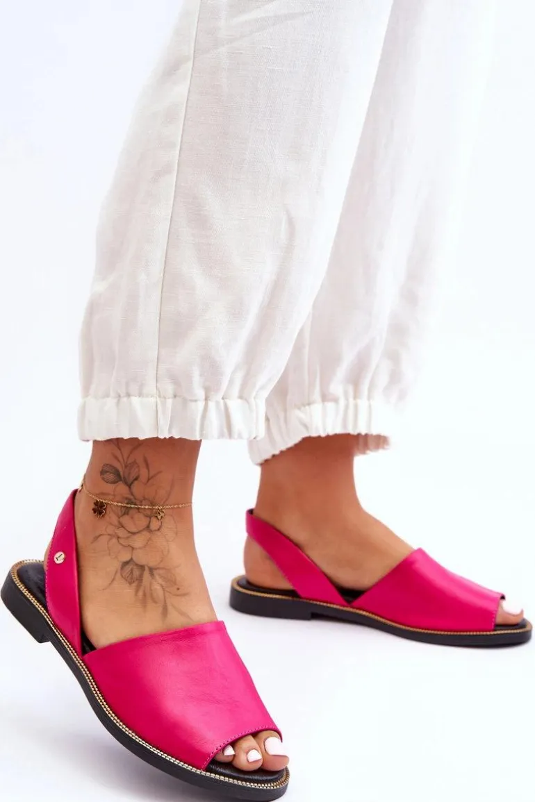 Skórzane Wsuwane Sandały Fuksja Lemar Alivia