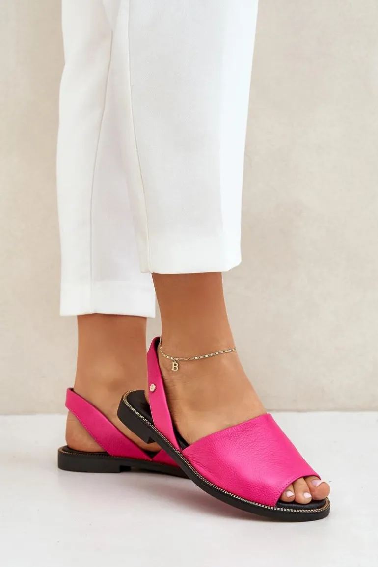 Skórzane Wsuwane Sandały Zazoo 40327 Fuksja