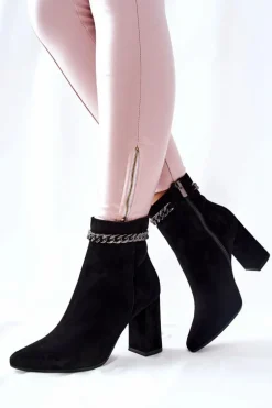 Skórzane Wysokie Botki Laura Messi Czarne 2203