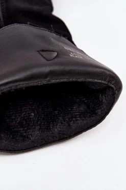 Skórzane Zamszowe Kozaki Kowbojki Damskie Ocieplane Czarne Urselle