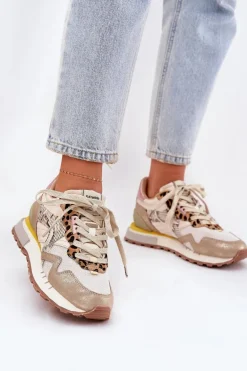 Sneakersy Buty Sportowe Damskie D.Franklin DFSH378006 Złote