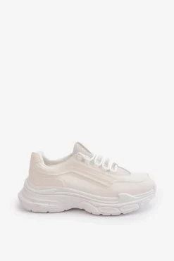 Sneakersy Buty Sportowe Damskie Na Grubej Podeszwie Białe Lerila