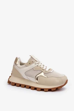 Sneakersy Buty Sportowe Damskie Beżowe Ralita
