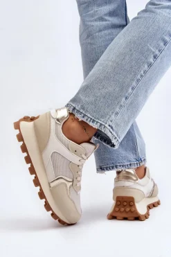 Sneakersy Buty Sportowe Damskie Beżowe Ralita