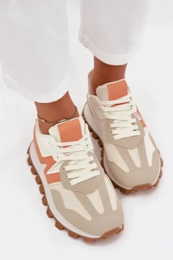 Sneakersy Buty Sportowe Damskie Beżowe Kalelia