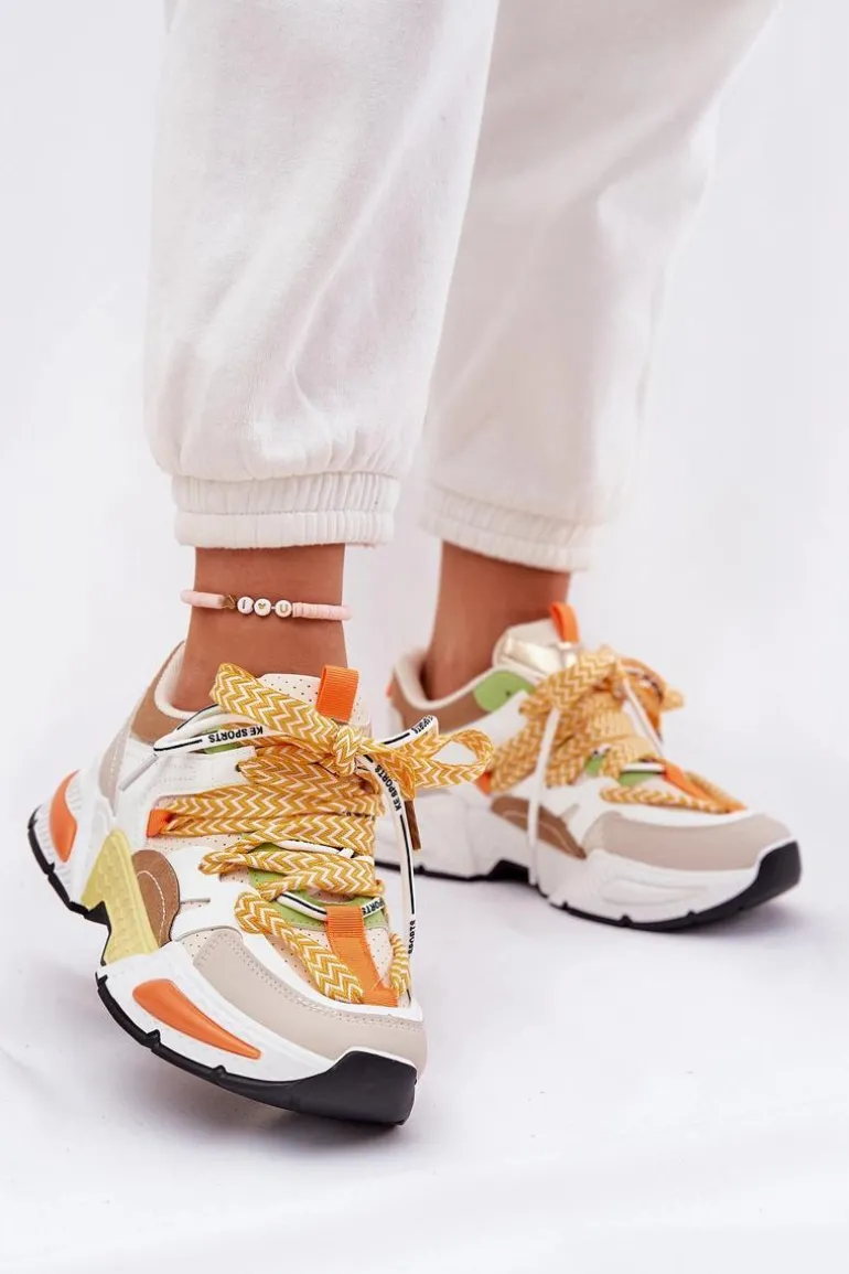 Sneakersy Buty Sportowe Damskie Z Podwójnym Sznurowaniem Multikolor Efobell