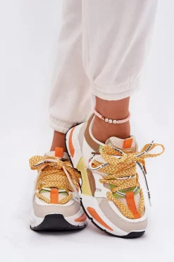 Sneakersy Buty Sportowe Damskie Z Podwójnym Sznurowaniem Multikolor Efobell
