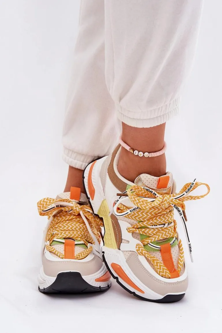 Sneakersy Buty Sportowe Damskie Z Podwójnym Sznurowaniem Multikolor Efobell