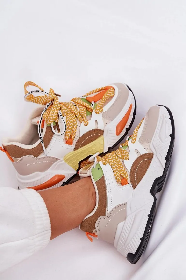 Sneakersy Buty Sportowe Damskie Z Podwójnym Sznurowaniem Multikolor Efobell