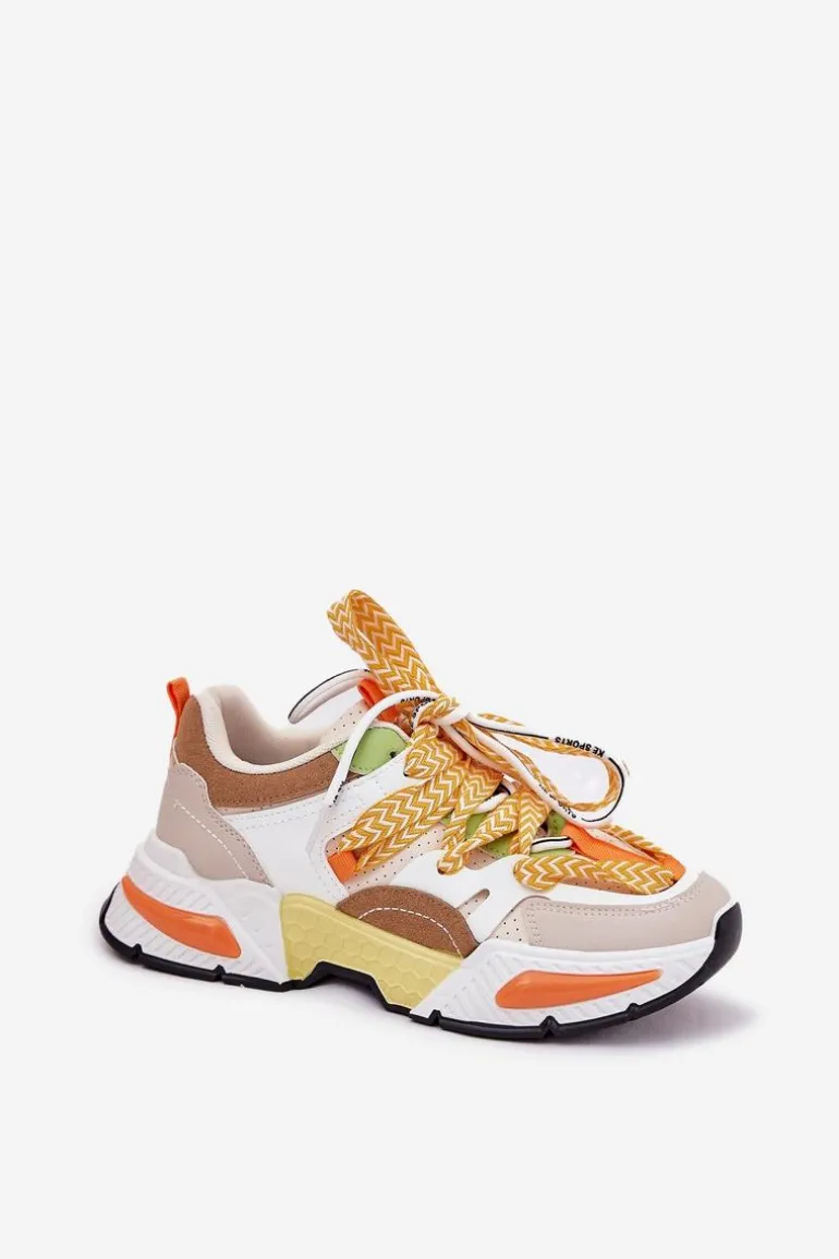 Sneakersy Buty Sportowe Damskie Z Podwójnym Sznurowaniem Multikolor Efobell