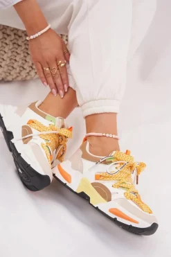Sneakersy Buty Sportowe Damskie Z Podwójnym Sznurowaniem Multikolor Efobell