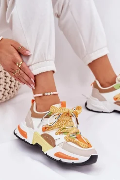 Sneakersy Buty Sportowe Damskie Z Podwójnym Sznurowaniem Multikolor Efobell