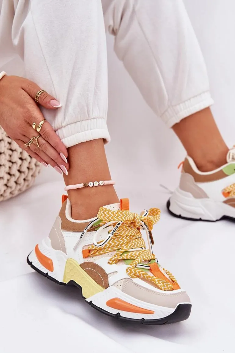 Sneakersy Buty Sportowe Damskie Z Podwójnym Sznurowaniem Multikolor Efobell