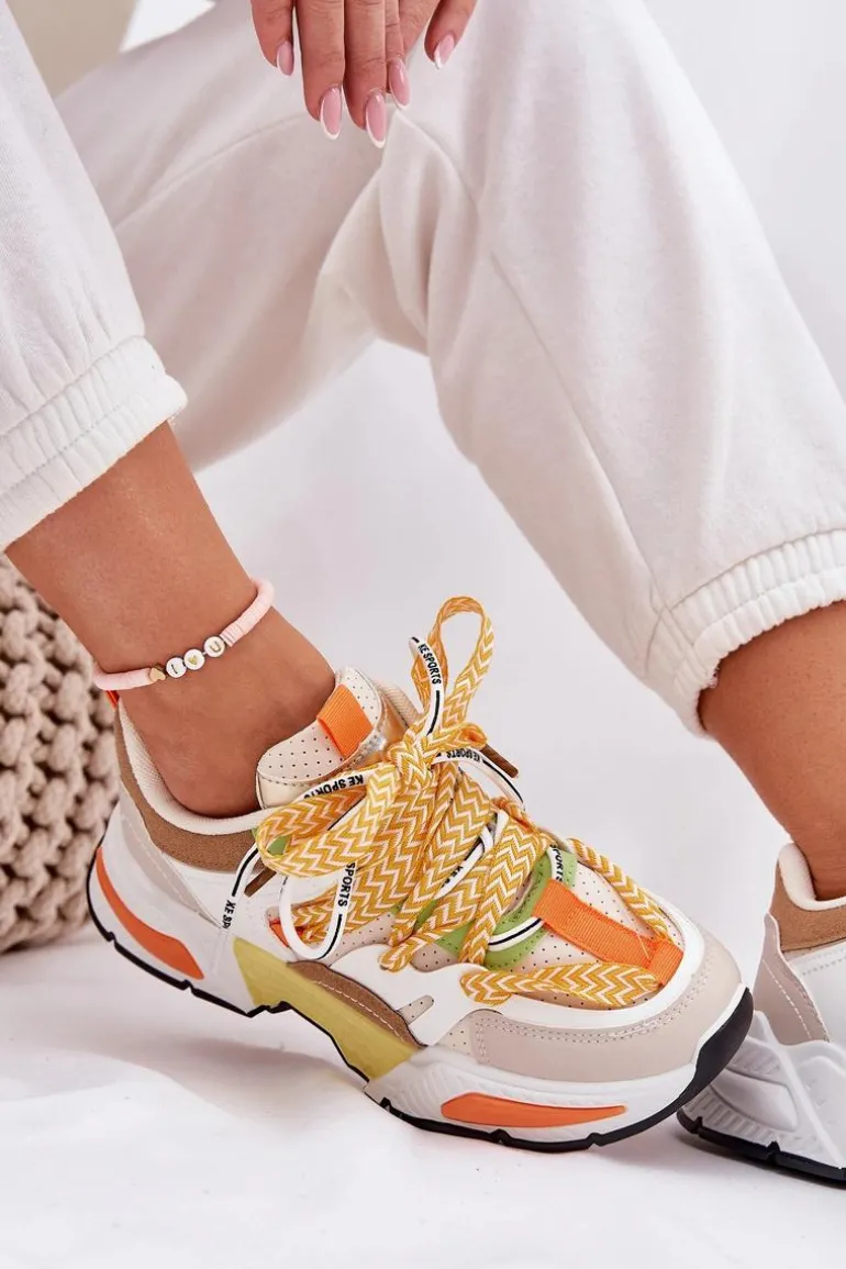 Sneakersy Buty Sportowe Damskie Z Podwójnym Sznurowaniem Multikolor Efobell