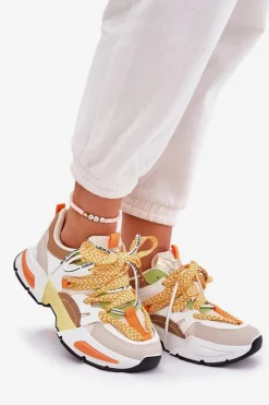 Sneakersy Buty Sportowe Damskie Z Podwójnym Sznurowaniem Multikolor Efobell