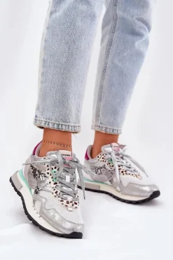 Sneakersy Buty Sportowe Damskie D.Franklin DFSH378006 Srebrne