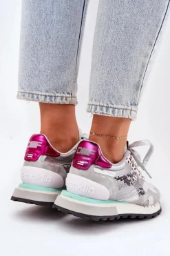 Sneakersy Buty Sportowe Damskie D.Franklin DFSH378006 Srebrne