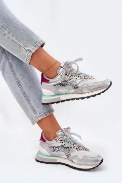 Sneakersy Buty Sportowe Damskie D.Franklin DFSH378006 Srebrne