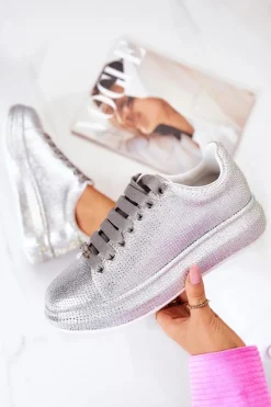 Sneakersy Buty Sportowe Dżety GOE JJ2N4048 Srebrne