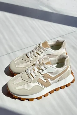 Sneakersy Buty Sportowe Damskie Beżowe Kalelia
