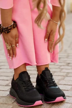 Sneakersy Buty Sportowe Damskie Na Platformie Big Star RR274523 HI-POLY SYSTEM Czarne