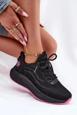 Sneakersy Buty Sportowe Damskie Na Platformie Big Star RR274523 HI-POLY SYSTEM Czarne