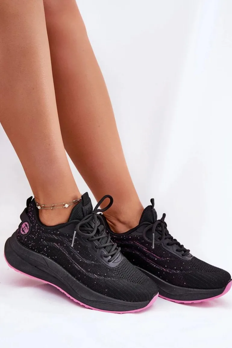 Sneakersy Buty Sportowe Damskie Na Platformie Big Star RR274523 HI-POLY SYSTEM Czarne
