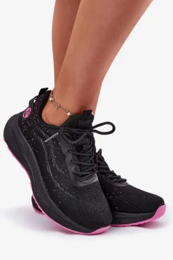 Sneakersy Buty Sportowe Damskie Na Platformie Big Star RR274523 HI-POLY SYSTEM Czarne