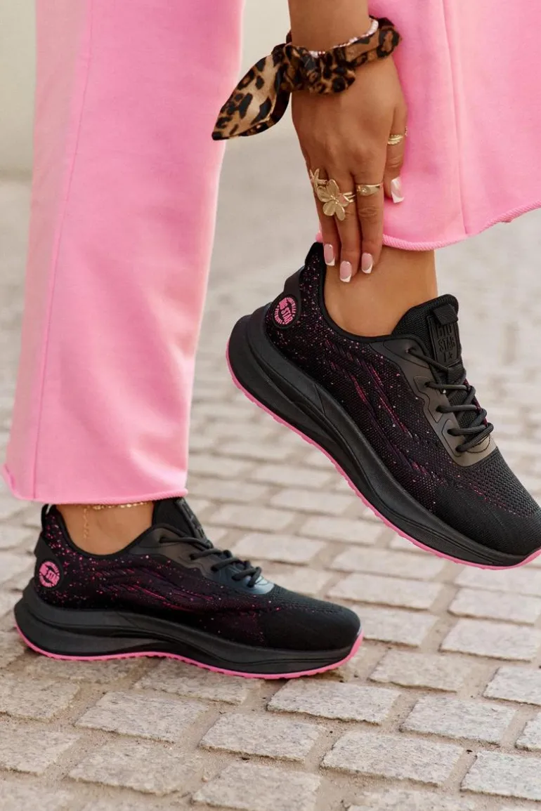 Sneakersy Buty Sportowe Damskie Na Platformie Big Star RR274523 HI-POLY SYSTEM Czarne