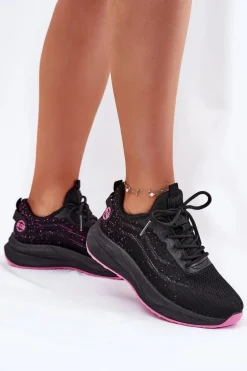 Sneakersy Buty Sportowe Damskie Na Platformie Big Star RR274523 HI-POLY SYSTEM Czarne