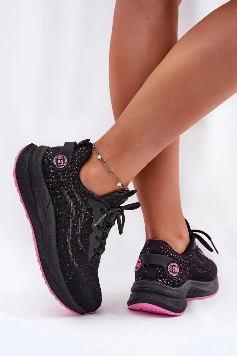 Sneakersy Buty Sportowe Damskie Na Platformie Big Star RR274523 HI-POLY SYSTEM Czarne