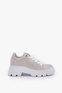 Sneakersy Buty Sportowe Na Platformie CheBello 4632 Srebrne