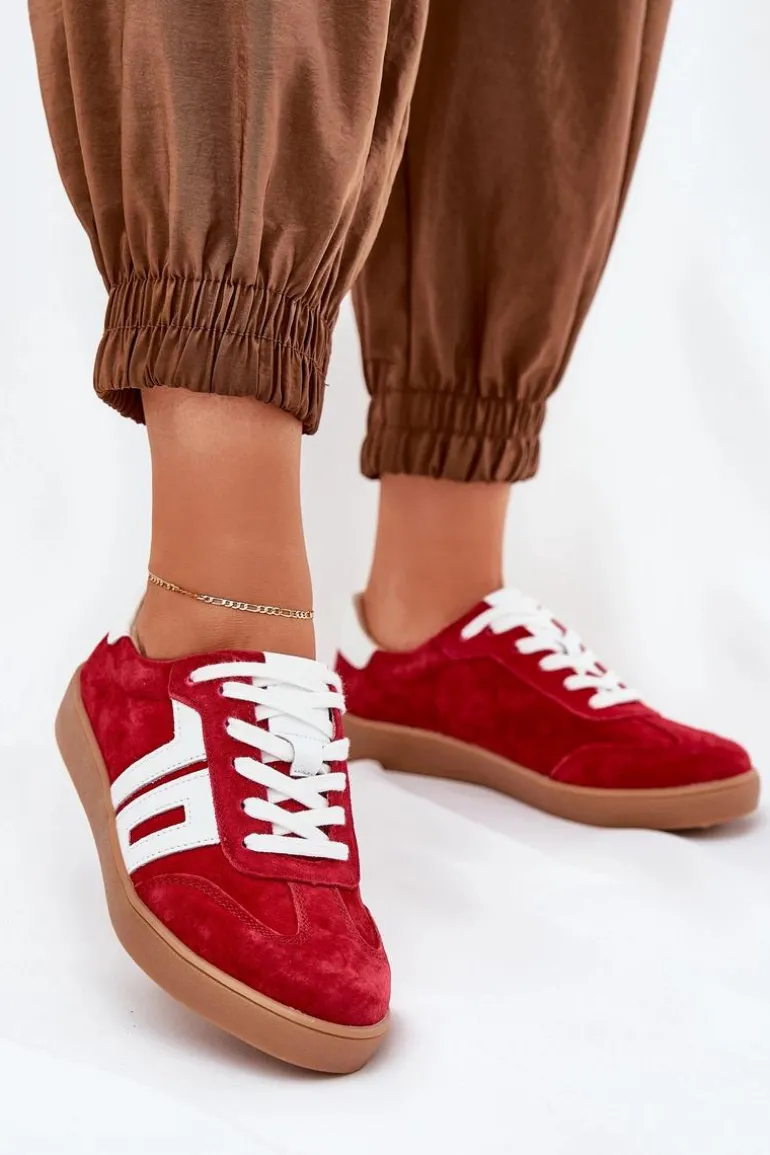 Sneakersy Buty Sportowe Zamszowe Vinceza 79517 Czerwone