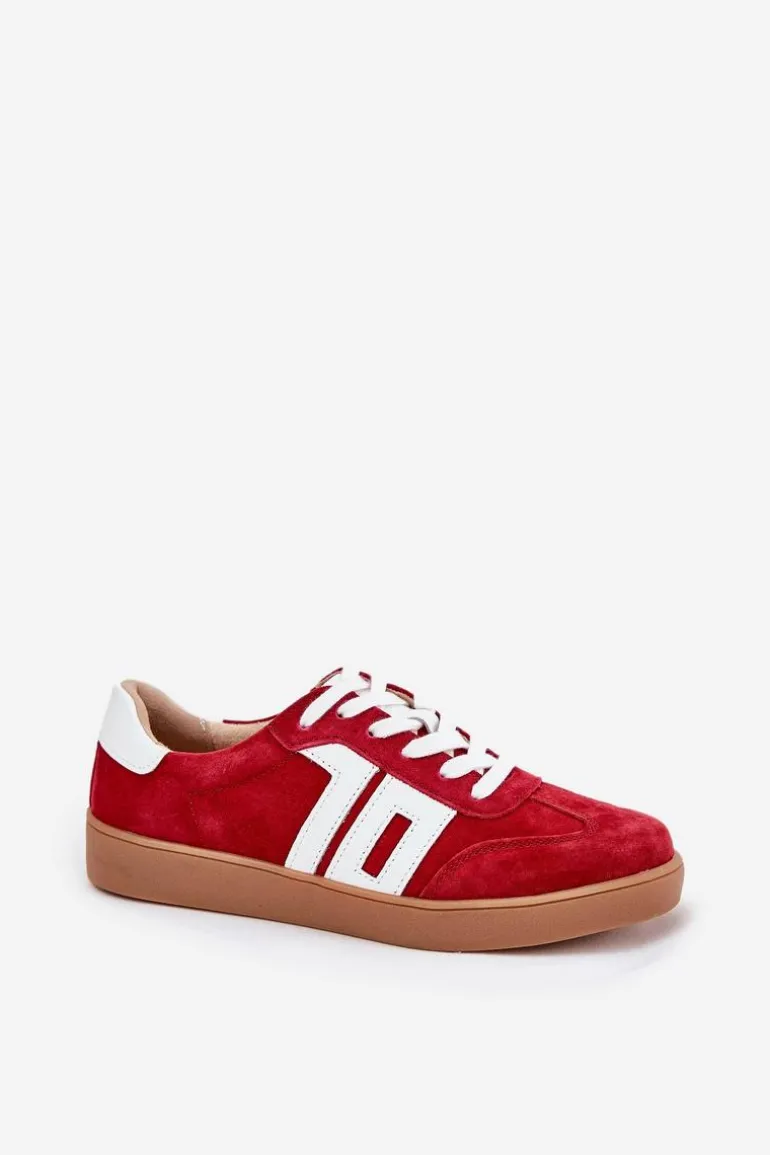 Sneakersy Buty Sportowe Zamszowe Vinceza 79517 Czerwone