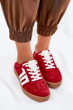 Sneakersy Buty Sportowe Zamszowe Vinceza 79517 Czerwone